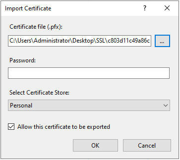 IIS Import SSL Certificate