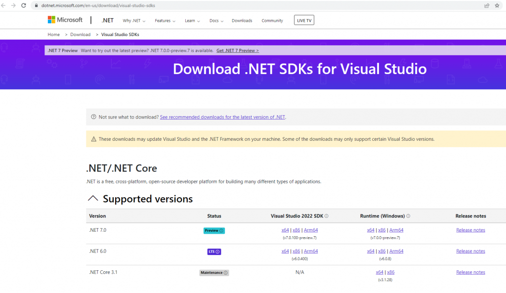 Download .NET SDK