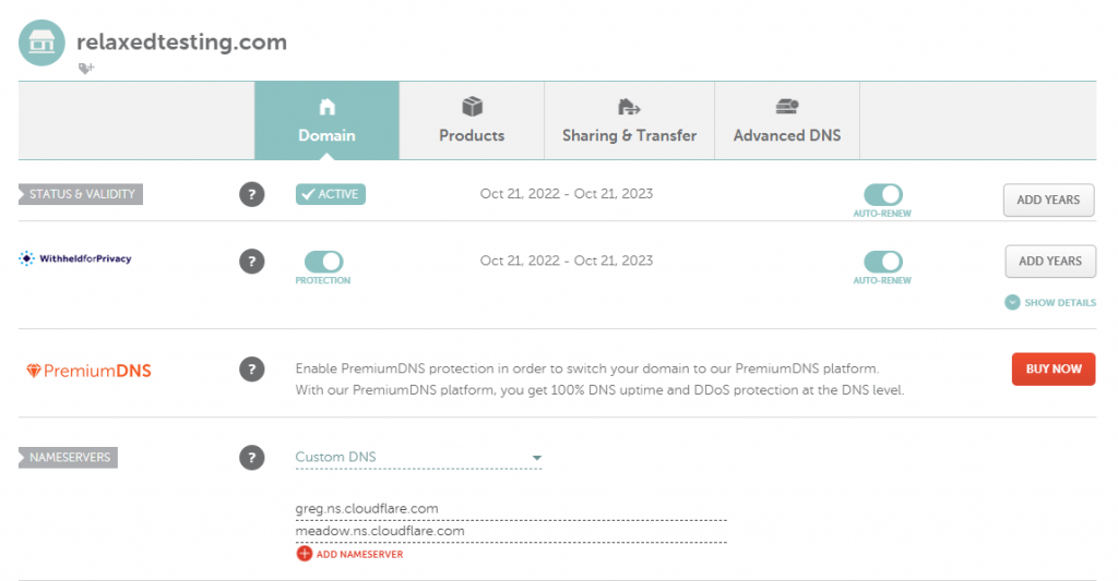 Namecheap Cloudflare CDN Nameservers