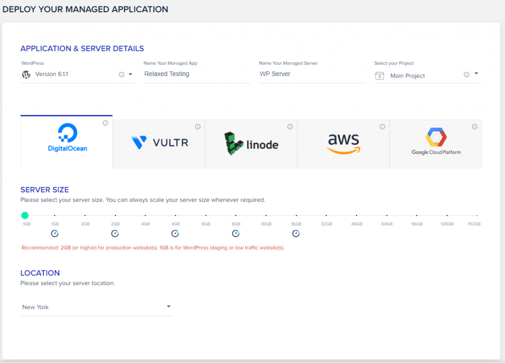 Cloudways Launch WP Server