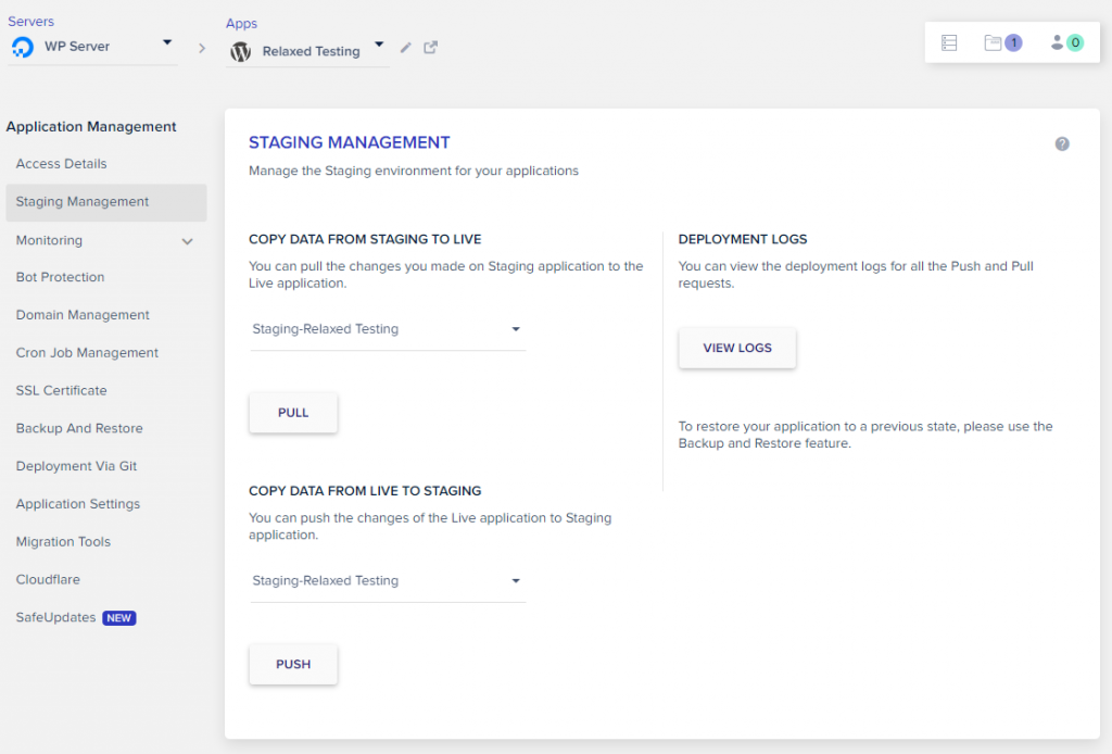 Cloudways Staging WordPress